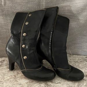 LA Designer Calleen Cordero Boots Black Leather Size 9